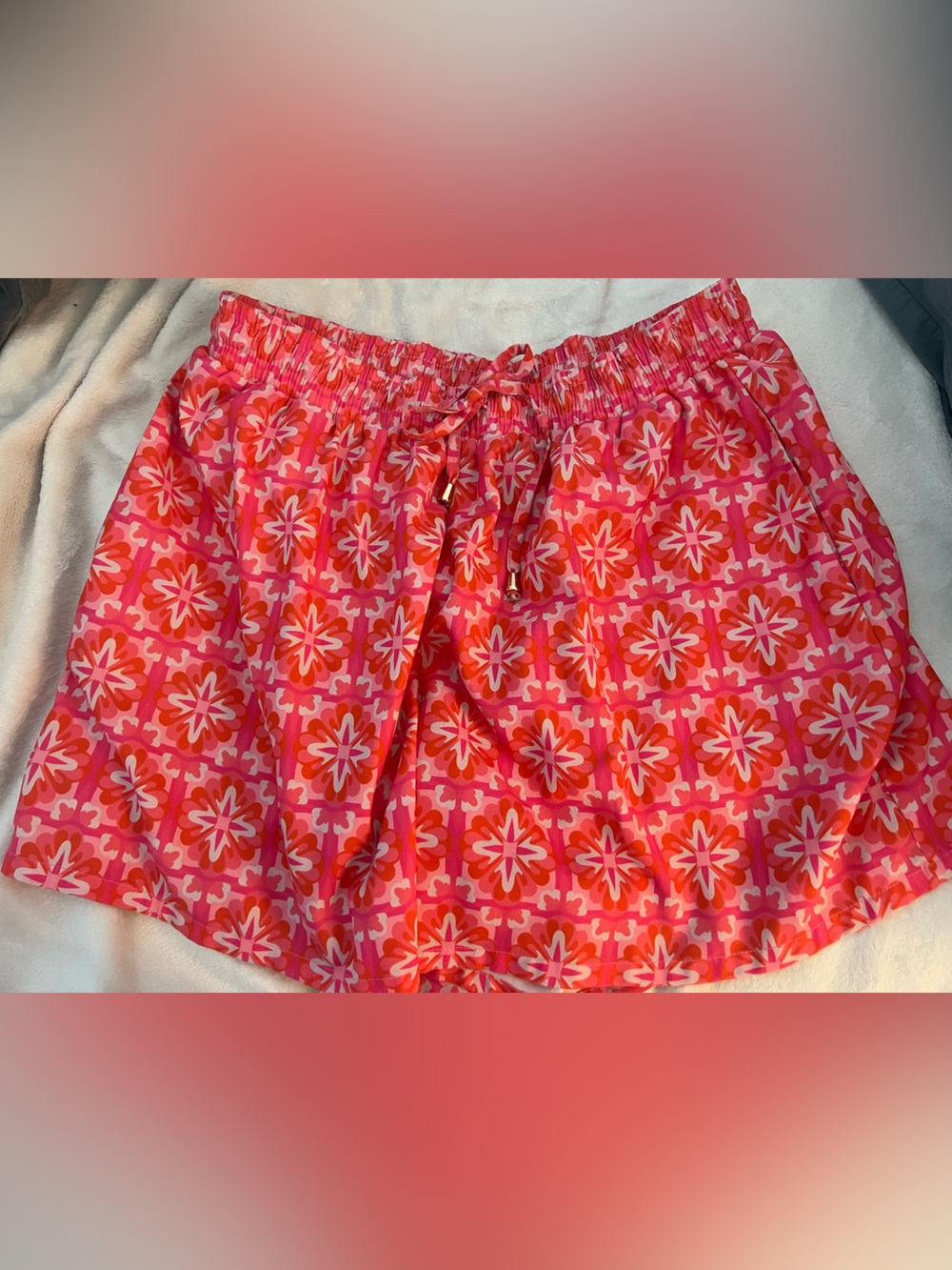 SSYS active shorts Pink & Orange Floral Print XL